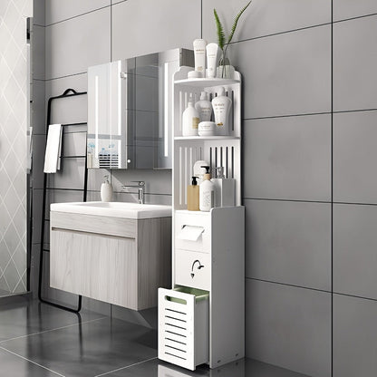 Bathroom Cabinet, Corner Bathroom Storage Cabinet Freestanding Waterproof Organizer shown in the main product view