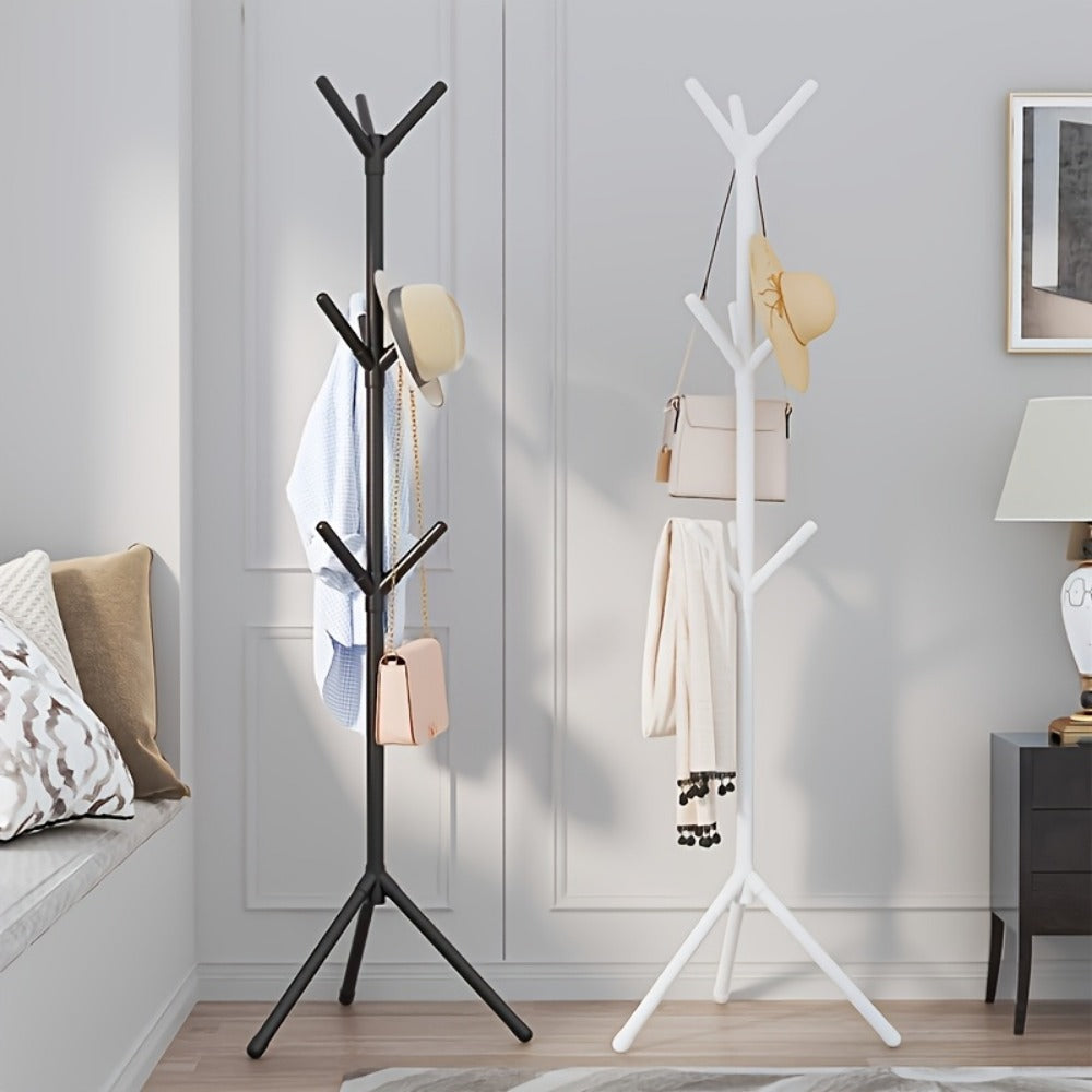 Clothes Rack with Hooks and Shelf 9 Hooks Mobile Freestanding Garment Organizer shown in the main product view