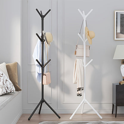 Clothes Rack with Hooks and Shelf 9 Hooks Mobile Freestanding Garment Organizer shown in the main product view