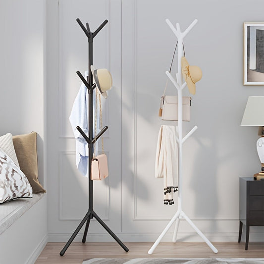 Clothes Rack with Hooks and Shelf 9 Hooks Mobile Freestanding Garment Organizer shown in the main product view