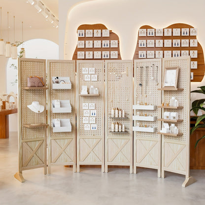 Freestanding Foldable Room Divider with Added Privacy and Multiple Color Options detail image - detail view 11