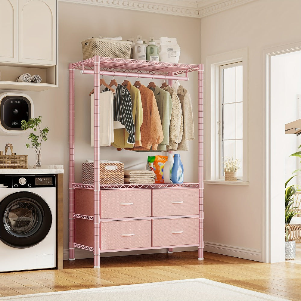 Freestanding Heavy-Duty Clothing Rack with Adjustable Height for Bedroom detail image - detail view 10