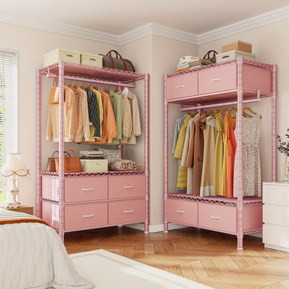 Freestanding Heavy-Duty Clothing Rack with Adjustable Height for Bedroom detail image - detail view 11