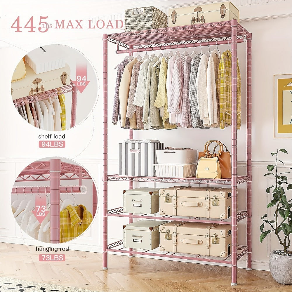 Freestanding Heavy-Duty Clothing Rack with Adjustable Height for Bedroom detail image - detail view 5