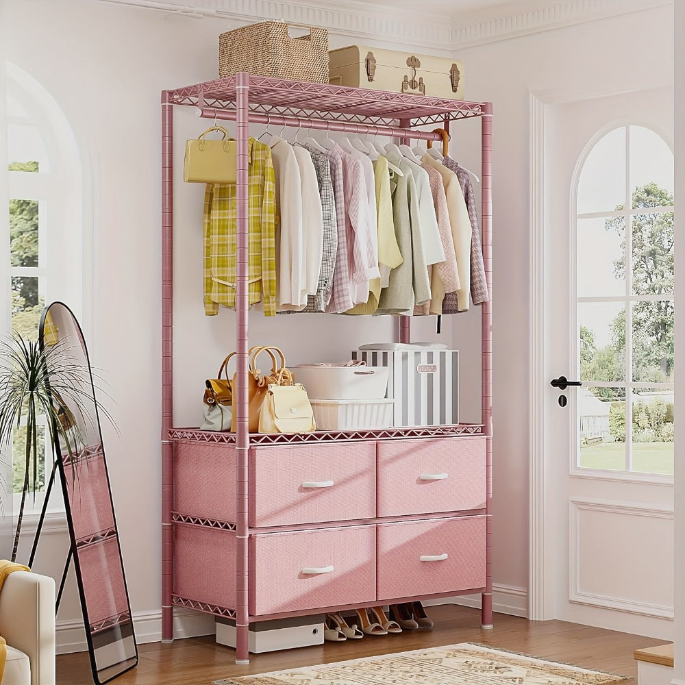 Freestanding Heavy-Duty Clothing Rack with Adjustable Height for Bedroom detail image - detail view 6