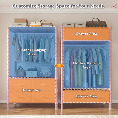 Freestanding Heavy-Duty Clothing Rack with Adjustable Height for Bedroom detail image - detail view 7
