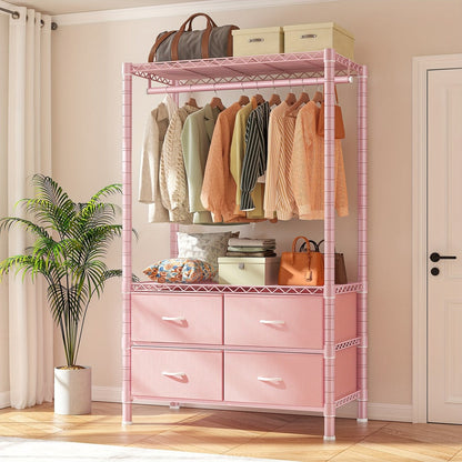 Freestanding Heavy-Duty Clothing Rack with Adjustable Height for Bedroom detail image - detail view 9