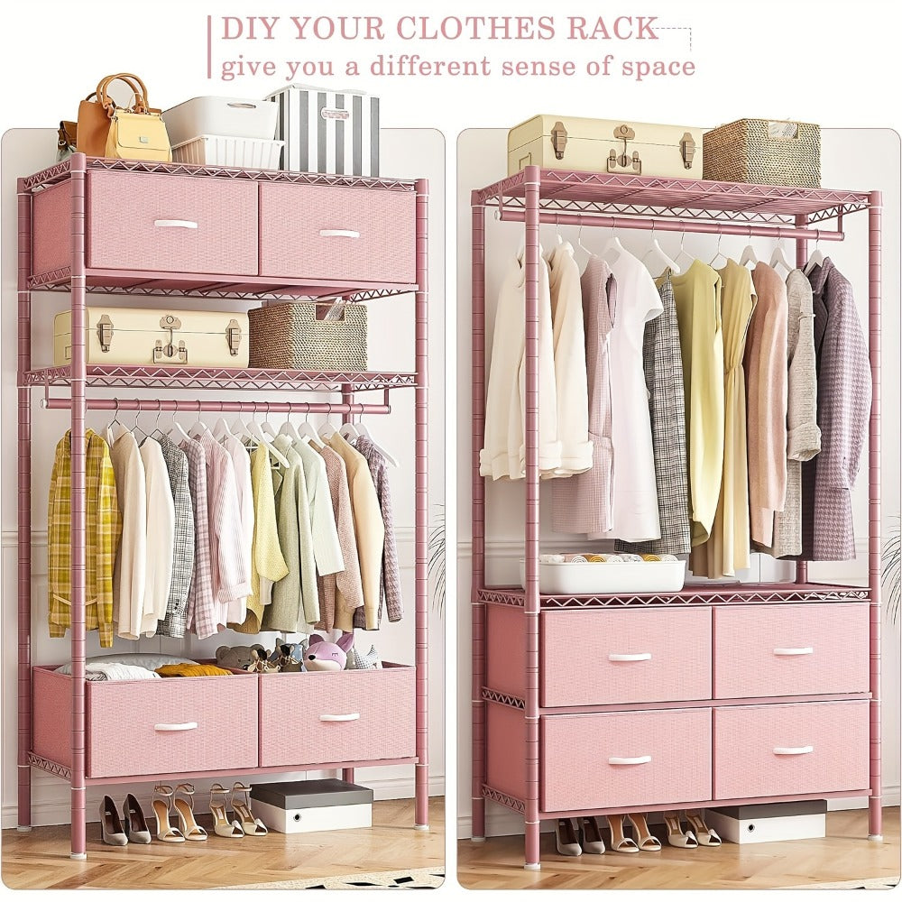 Clothing Rack, Heavy Duty Clothes Rack with 4 Drawers 420 lb Capacity - Freestanding shown in the main product view