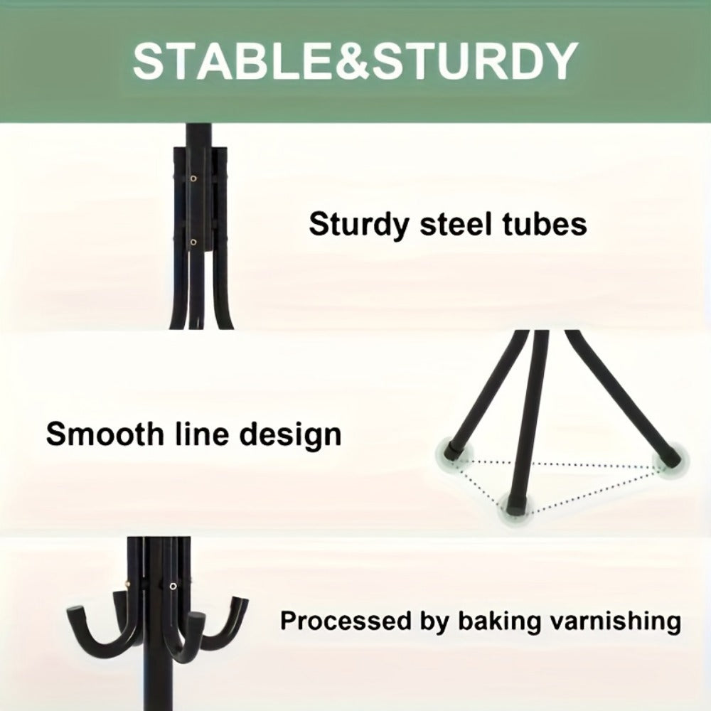 Freestanding Heavy-Duty Coat Rack with Tool-Free Assembly, Entryway Hall Tree detail image - detail view 5
