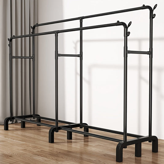 Garment Rack, Heavy Duty with Double Rods, Upgraded Dual-Rod Freestanding Clothing Rack shown in the main product view