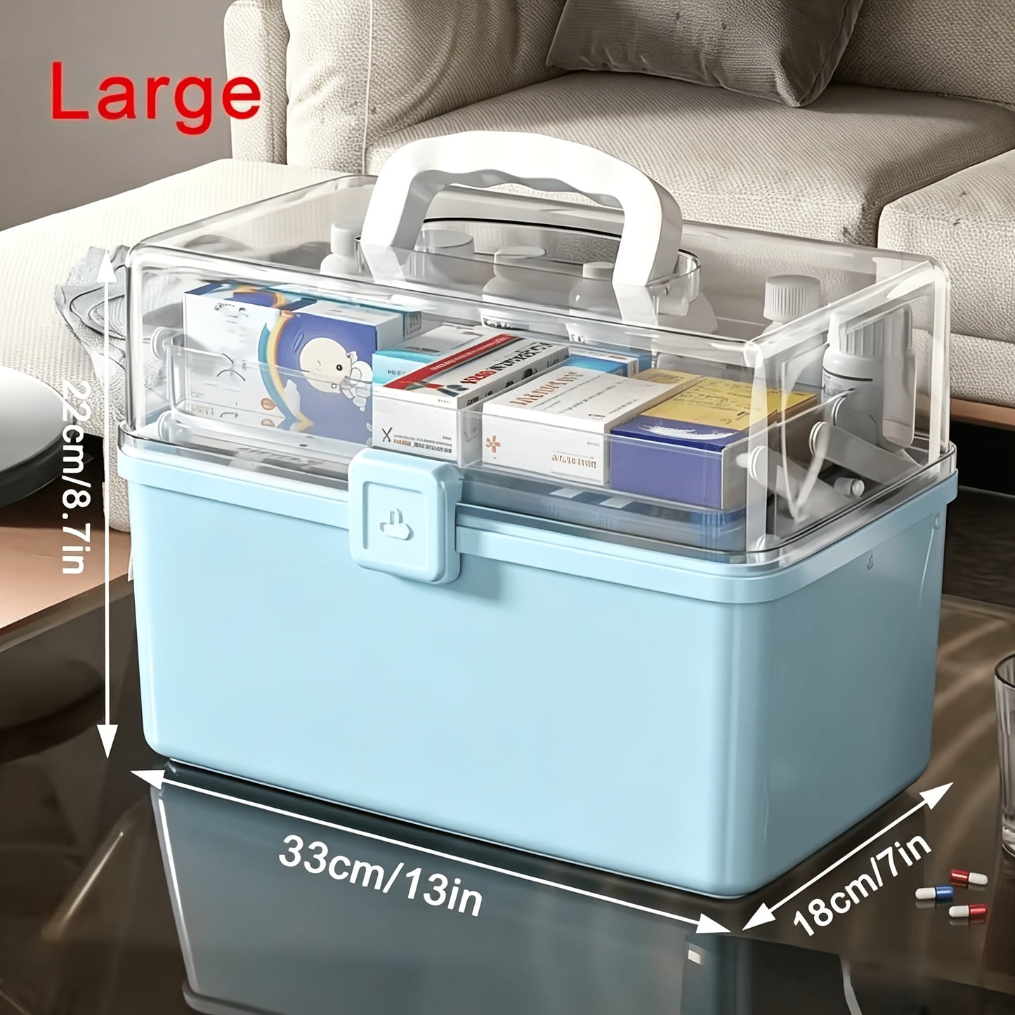 Medicine Chest shown in the Uyi-Light Blue-Size L option