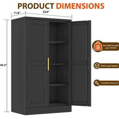 Freestanding Metal Bathroom Storage Cabinet, Home Storage Cupboard detail image - detail view 3