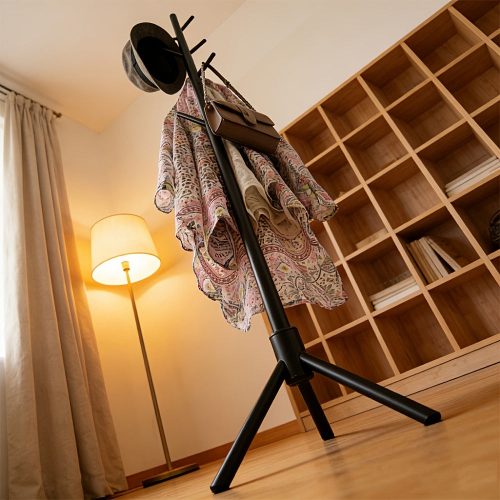 Freestanding Metal Coat Rack, Entryway Hall Tree for Organized Everyday Storage detail image - detail view 3