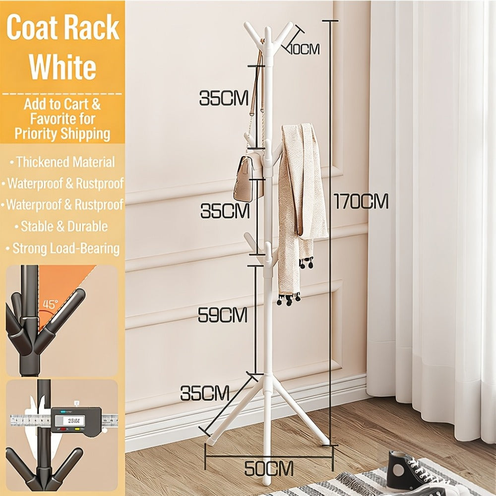 Freestanding Metal Coat Rack, Entryway Hall Tree for Organized Everyday Storage detail image - detail view 4