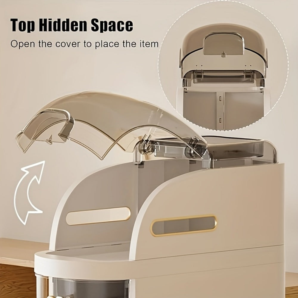 Freestanding Narrow Bathroom Storage Cabinet with Clear Drawers and Tool-Free Assembly detail image - detail view 7