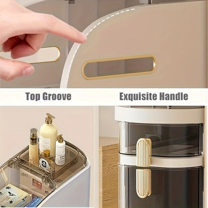 Freestanding Narrow Bathroom Storage Cabinet with Clear Drawers and Tool-Free Assembly detail image - detail view 8