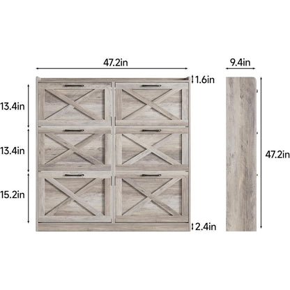 Freestanding Narrow Shoe Cabinet, Covered Shoe Storage for Entryway detail image - detail view 4
