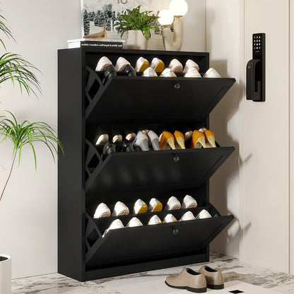 Freestanding Narrow Shoe Cabinet, Space-Saving Shoe Cupboard for Entryway detail image - detail view 10