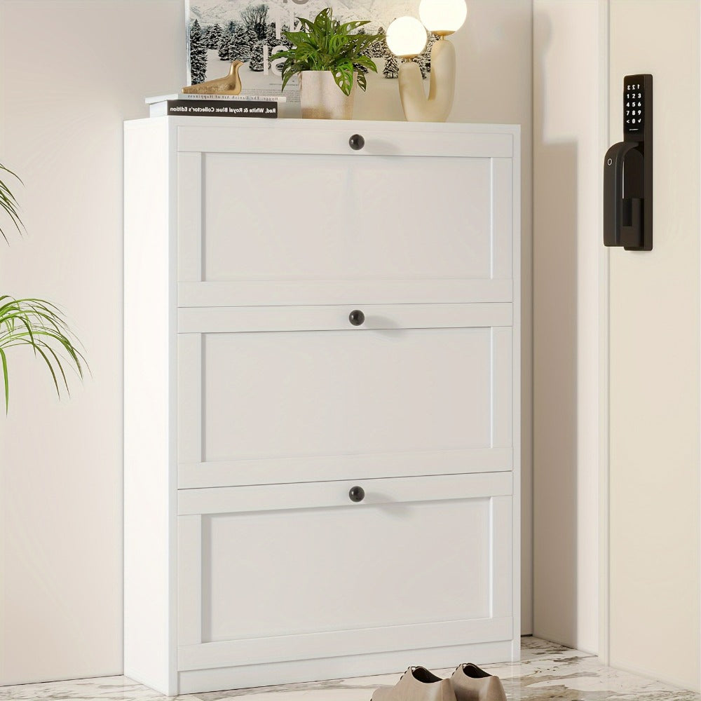 Freestanding Narrow Shoe Cabinet, Space-Saving Shoe Cupboard for Entryway detail image - detail view 13