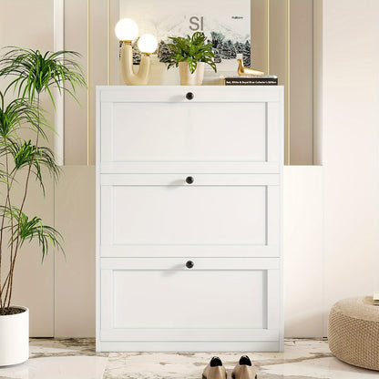 Freestanding Narrow Shoe Cabinet, Space-Saving Shoe Cupboard for Entryway detail image - detail view 7