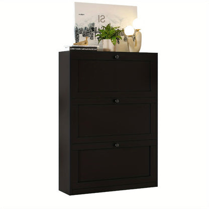 Freestanding Narrow Shoe Cabinet, Space-Saving Shoe Cupboard for Entryway detail image - detail view 8