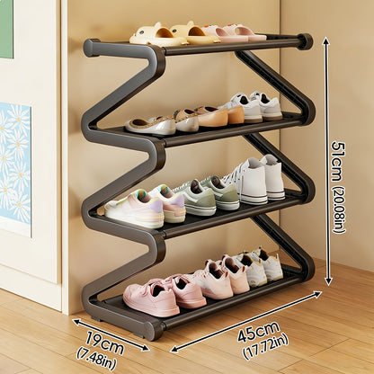 Shoe Rack shown in the Black Upgrade, Home Multi-layer Shoe Rack option
