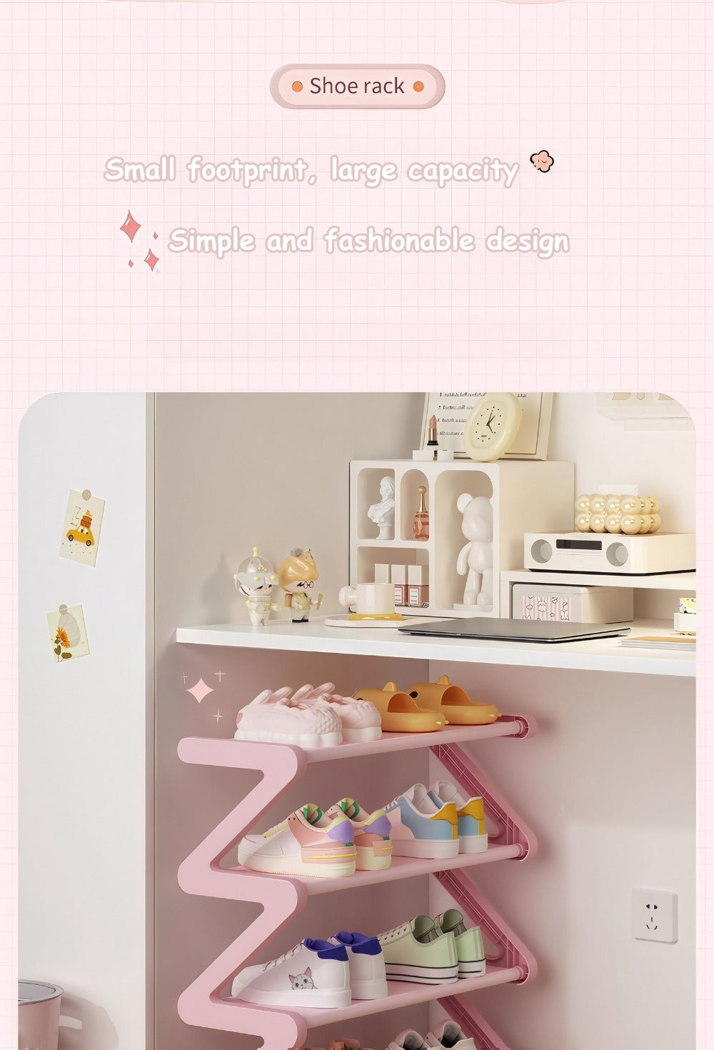 Freestanding Plastic Shoe Rack with Stackable Design for Organized Everyday Storage detail image - detail view 20