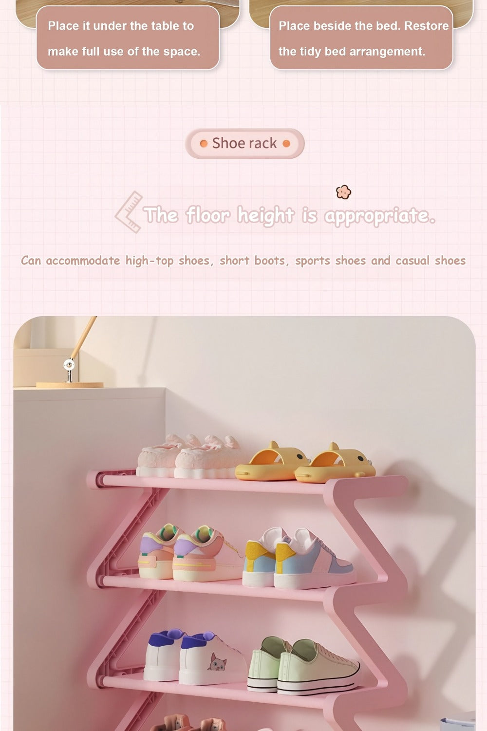 Freestanding Plastic Shoe Rack with Stackable Design for Organized Everyday Storage detail image - detail view 22