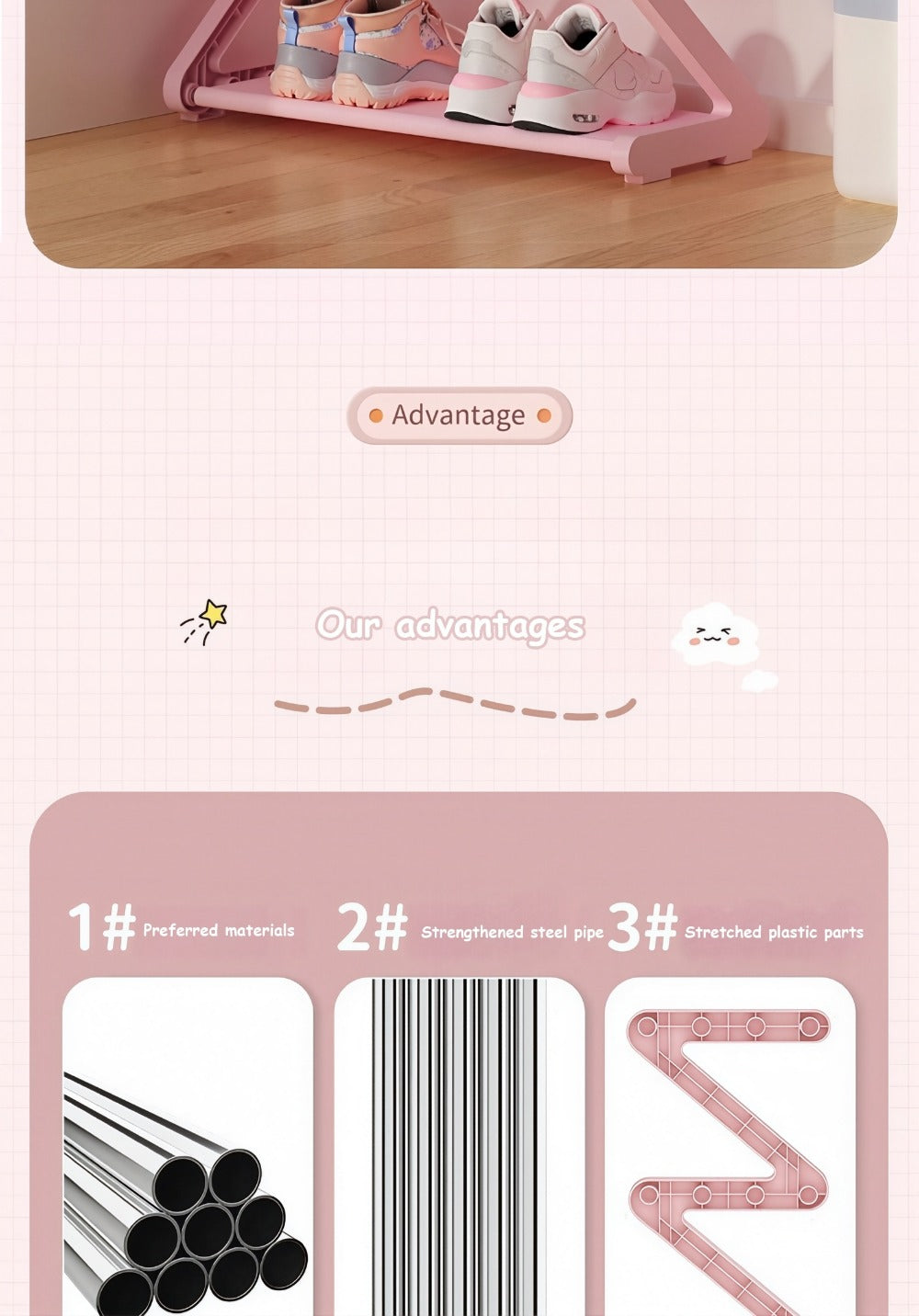 Freestanding Plastic Shoe Rack with Stackable Design for Organized Everyday Storage detail image - detail view 23