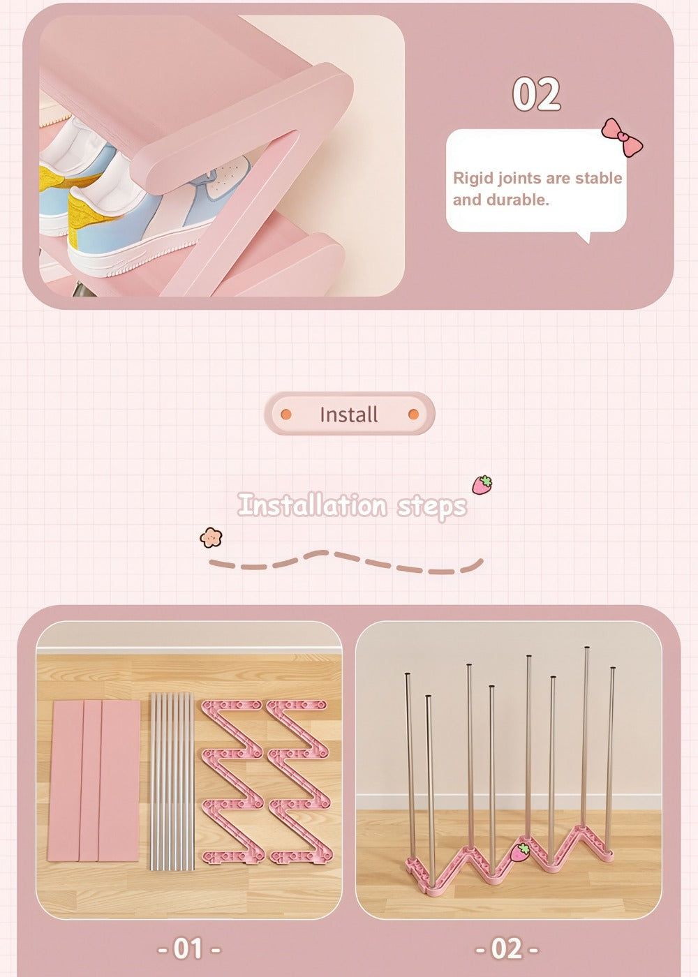 Freestanding Plastic Shoe Rack with Stackable Design for Organized Everyday Storage detail image - detail view 26