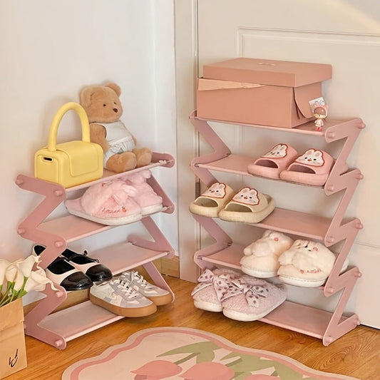 Freestanding Plastic Shoe Rack with Stackable Design for Organized Everyday Storage detail image