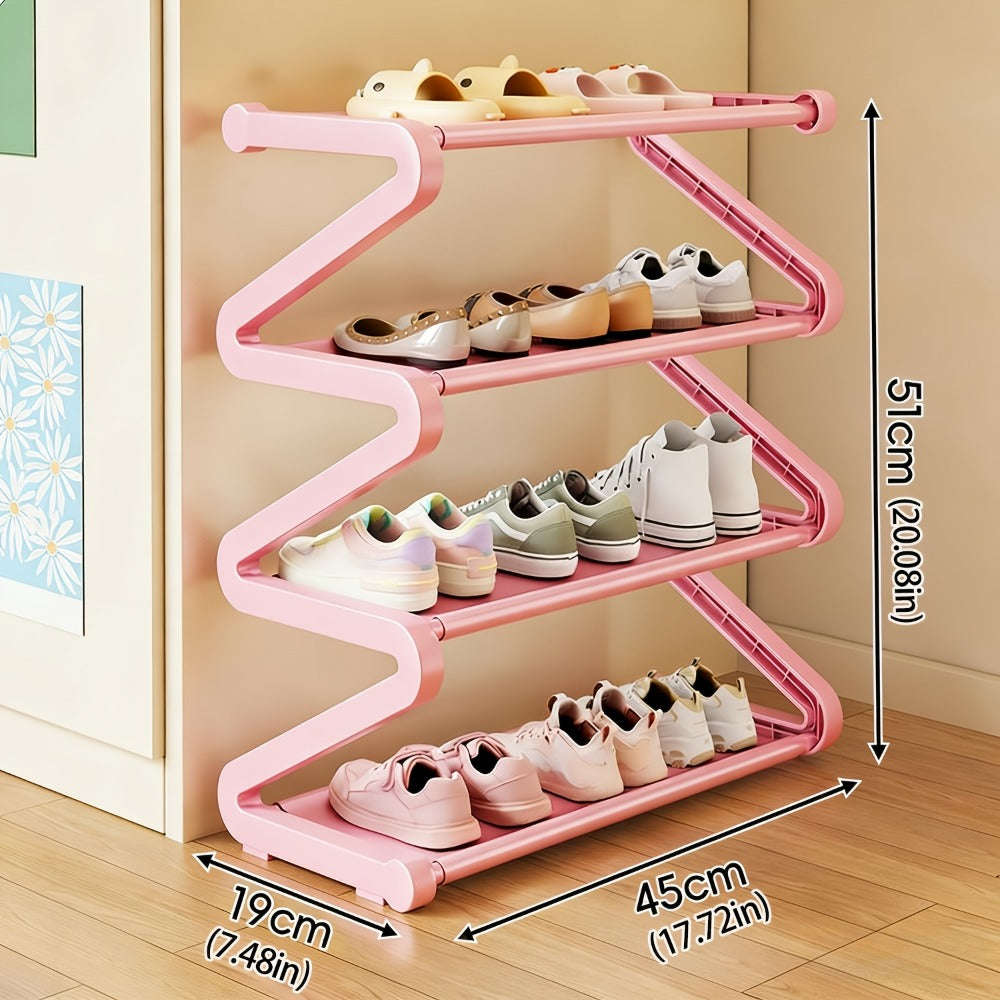 Freestanding Plastic Shoe Rack with Stackable Design for Organized Everyday Storage detail image - detail view 3