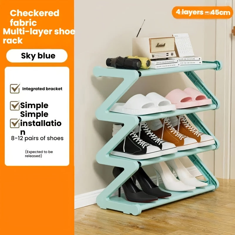 Shoe Rack shown in the Wind-Chasing Blue (Reinforced Plastic Parts - Easy Installation), Home Multi-layer Shoe Rack option