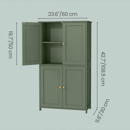 Freestanding Tall Bathroom Storage Cabinet with Adjustable Shelves and Tool-Free Assembly detail image