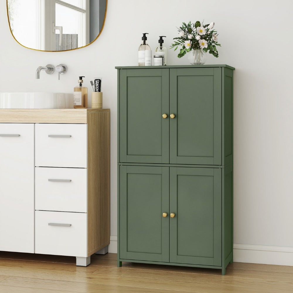 Freestanding Tall Bathroom Storage Cabinet with Adjustable Shelves and Tool-Free Assembly detail image - detail view 3