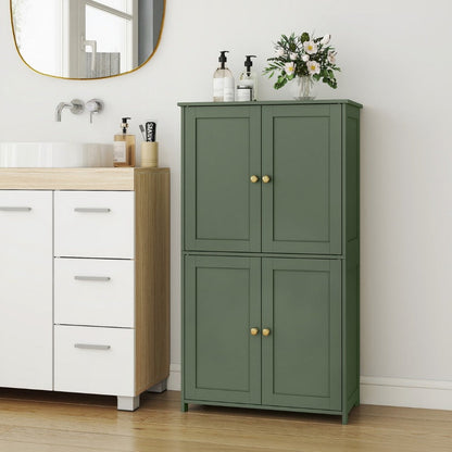 Freestanding Tall Bathroom Storage Cabinet with Adjustable Shelves and Tool-Free Assembly detail image - detail view 3