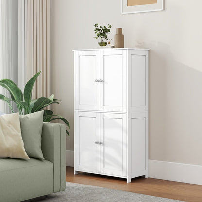 Freestanding Tall Bathroom Storage Cabinet with Adjustable Shelves and Tool-Free Assembly detail image - detail view 4