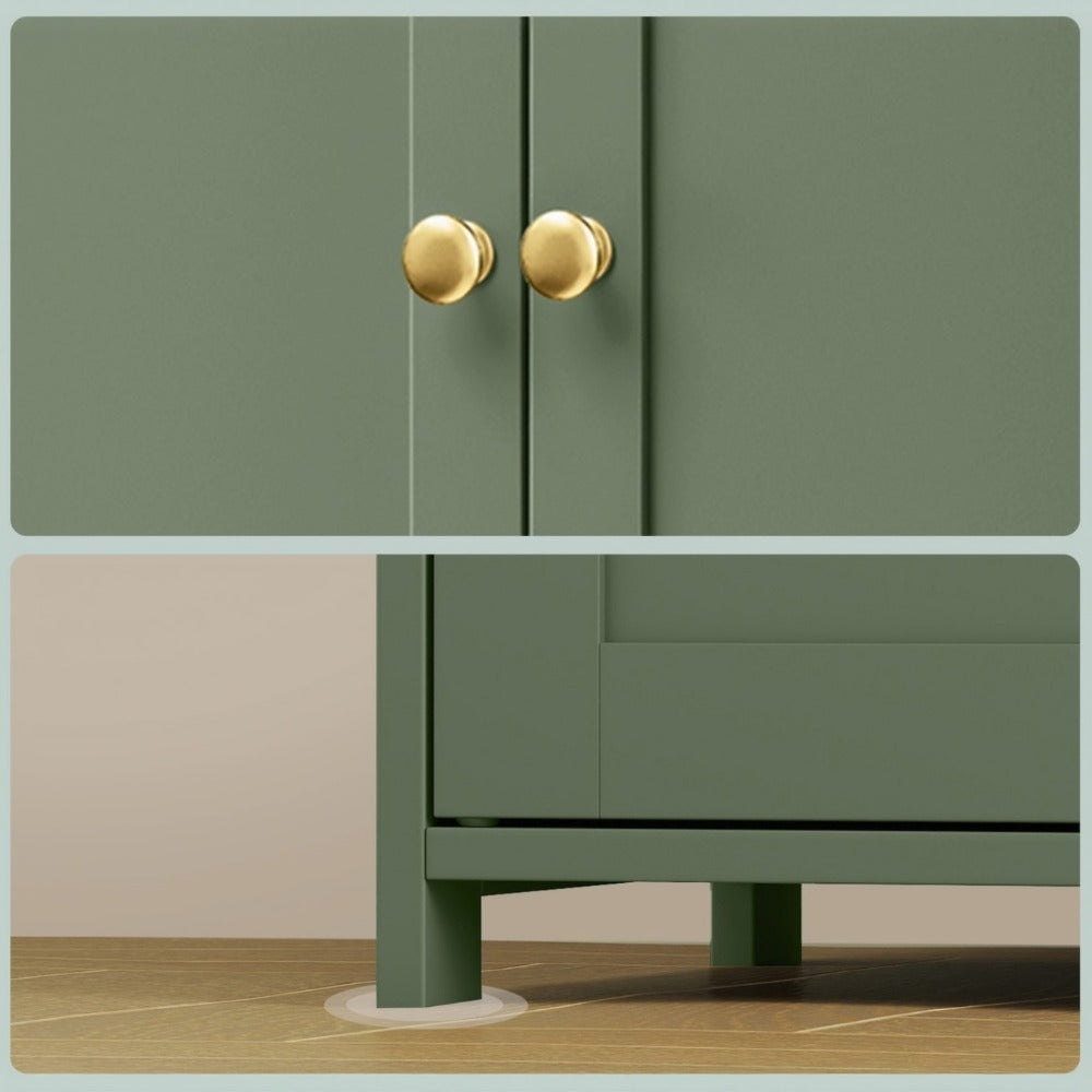 Freestanding Tall Bathroom Storage Cabinet with Adjustable Shelves and Tool-Free Assembly detail image - detail view 7