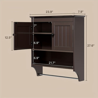 Freestanding Tall Over-the-Toilet Storage Organizer, Bathroom Space Saver for Entryway detail image - detail view 3