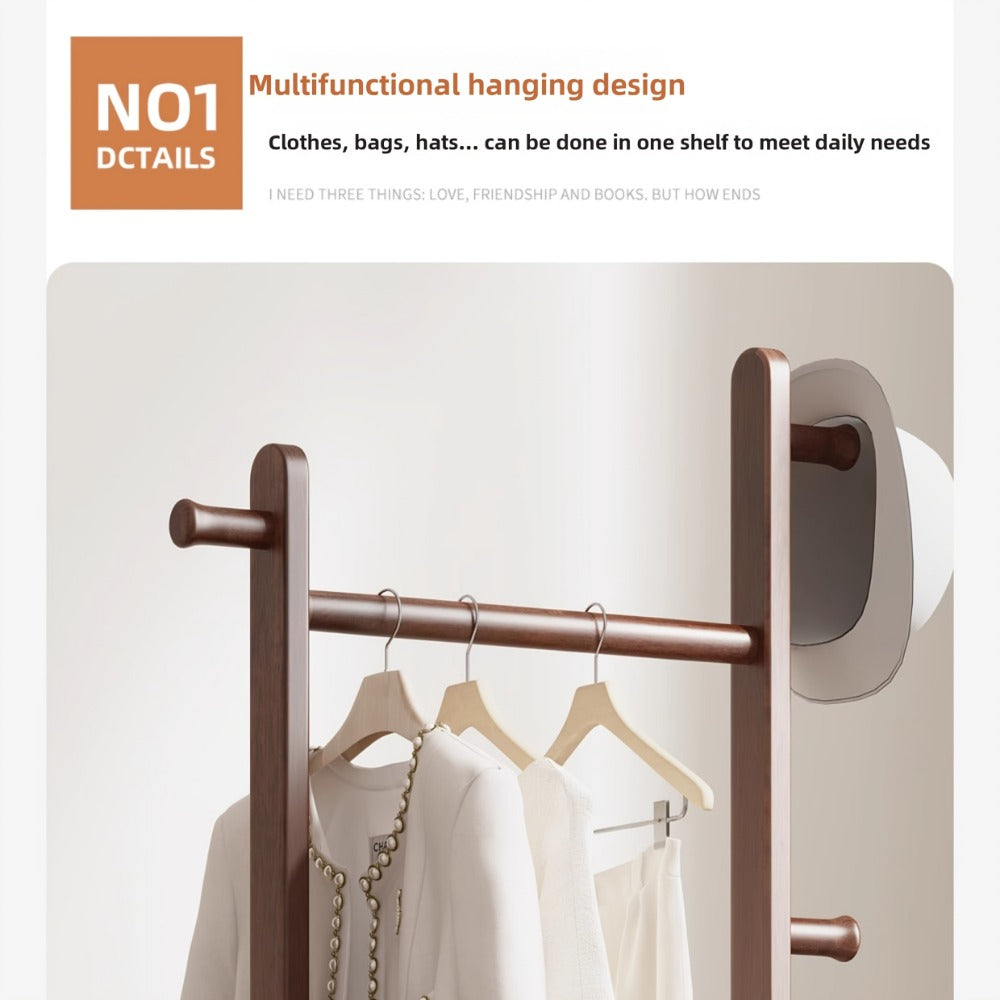 Freestanding Wood Coat Rack, Coat and Hat Organizer for Entryway detail image - detail view 10