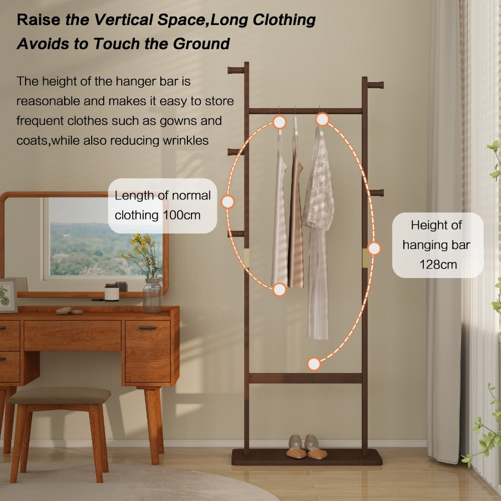 Freestanding Wood Coat Rack, Coat and Hat Organizer for Entryway detail image - detail view 13