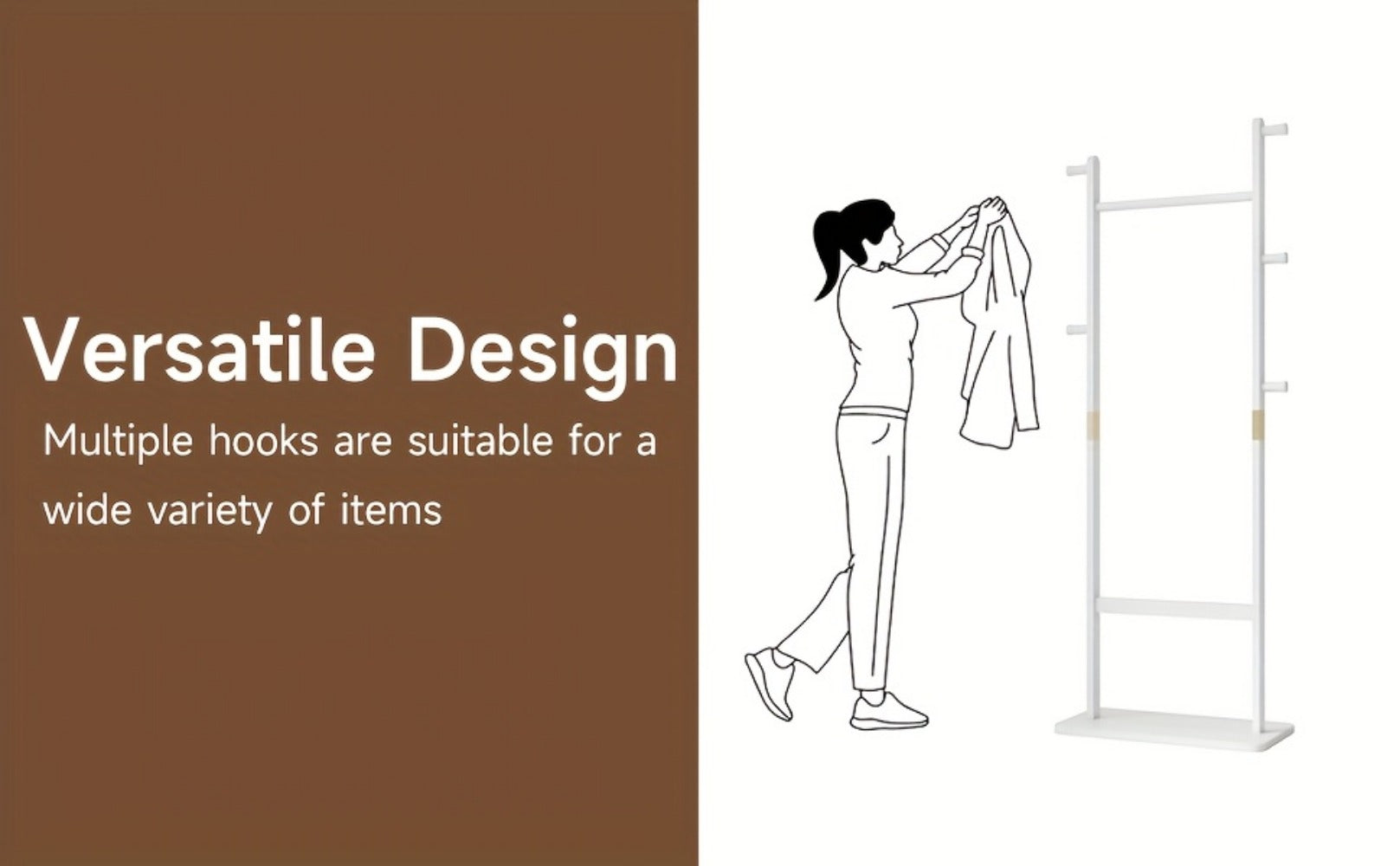 Freestanding Wood Coat Rack, Coat and Hat Organizer for Entryway detail image - detail view 15