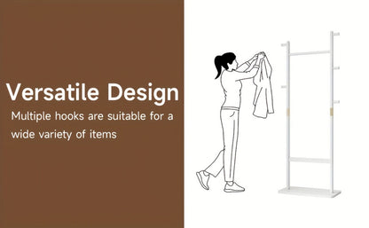 Freestanding Wood Coat Rack, Coat and Hat Organizer for Entryway detail image - detail view 15