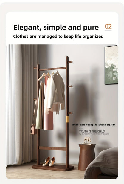 Freestanding Wood Coat Rack, Coat and Hat Organizer for Entryway detail image - detail view 20