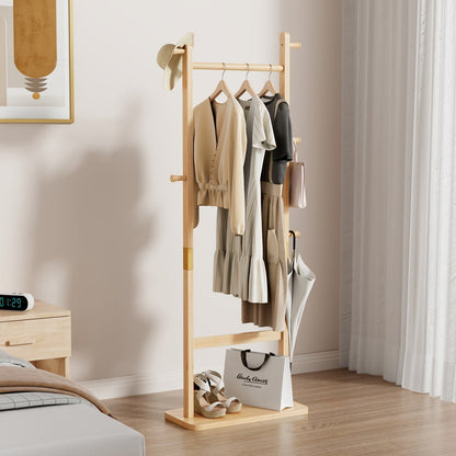 Freestanding Wood Coat Rack, Coat and Hat Organizer for Entryway detail image - detail view 4