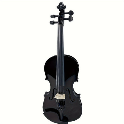 Full Size 4/4 Violin Kit, Black Beginner Violin with Hard Case and Bows detail image