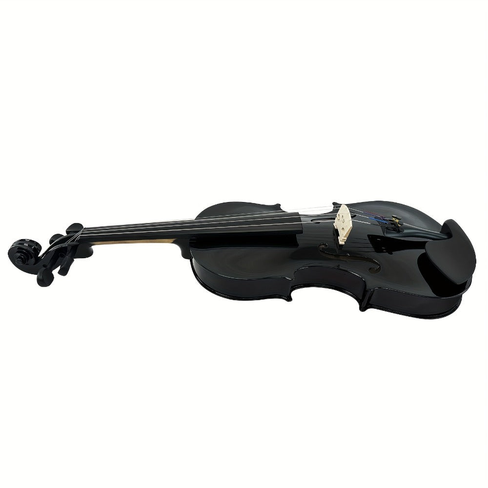 Full Size 4/4 Violin Kit, Black Beginner Violin with Hard Case and Bows detail image - detail view 3