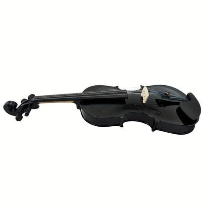 Full Size 4/4 Violin Kit, Black Beginner Violin with Hard Case and Bows detail image - detail view 3