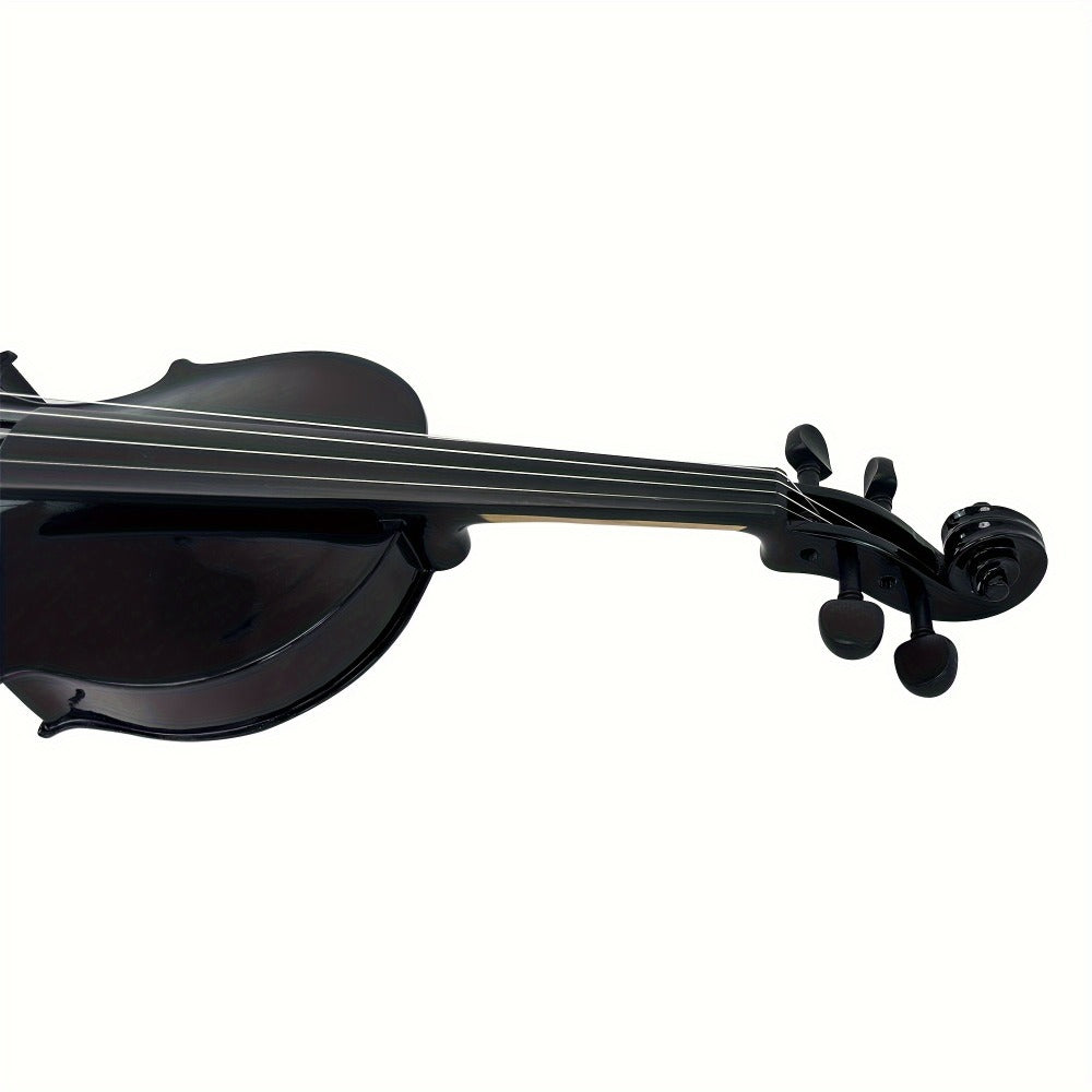 Full Size 4/4 Violin Kit, Black Beginner Violin with Hard Case and Bows detail image - detail view 4