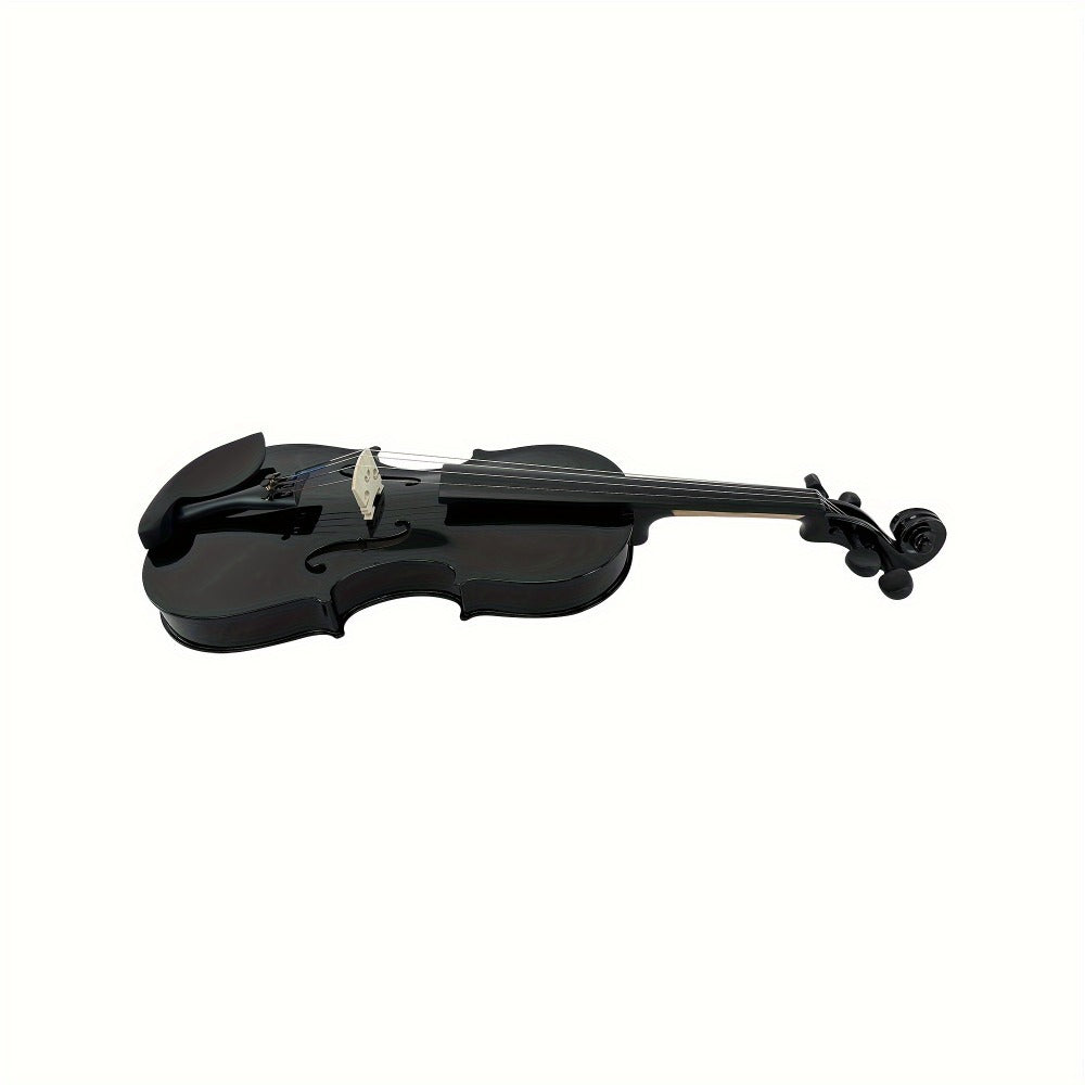 Full Size 4/4 Violin Kit, Black Beginner Violin with Hard Case and Bows detail image - detail view 7